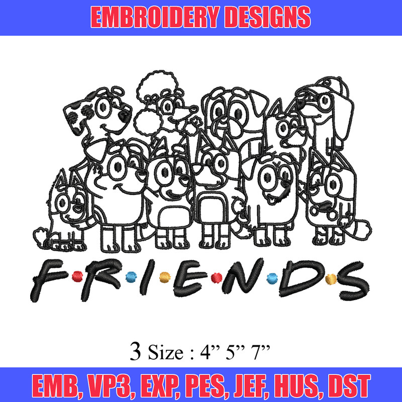 Bluey family Coloring Pages Embroidery, Bluey Embroidery, Embroidery File, cartoon design, logo shirt, Digital download..jpg