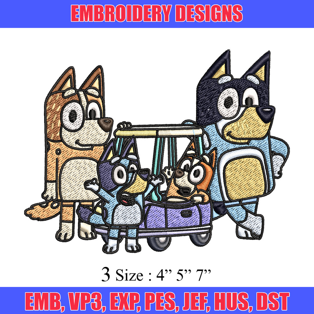 Bluey family embroidery design, Bluey Embroidery, Embroidery File, cartoon design, cartoon shirt, Digital download..jpg