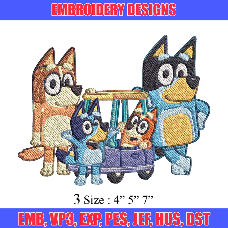 Bluey family Embroidery, Bluey Cartoon Embroidery, cartoon Embroidery, Embroidery File, cartoon shirt, digital download..jpg