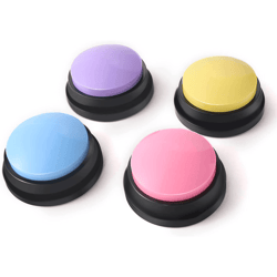 4pcs dog voice recording button, pet communication training buzzer, teach dog to talk, no battery