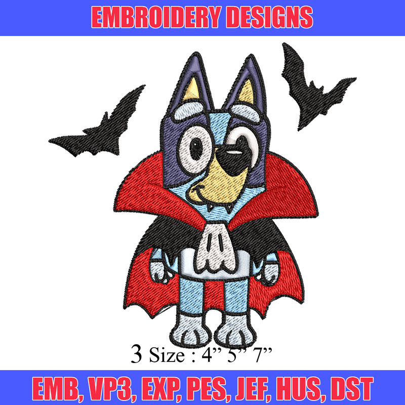 Bluey Halloween Embroidery design, Bluey Halloween Embroidery, cartoon design, Embroidery File, Digital download..jpg