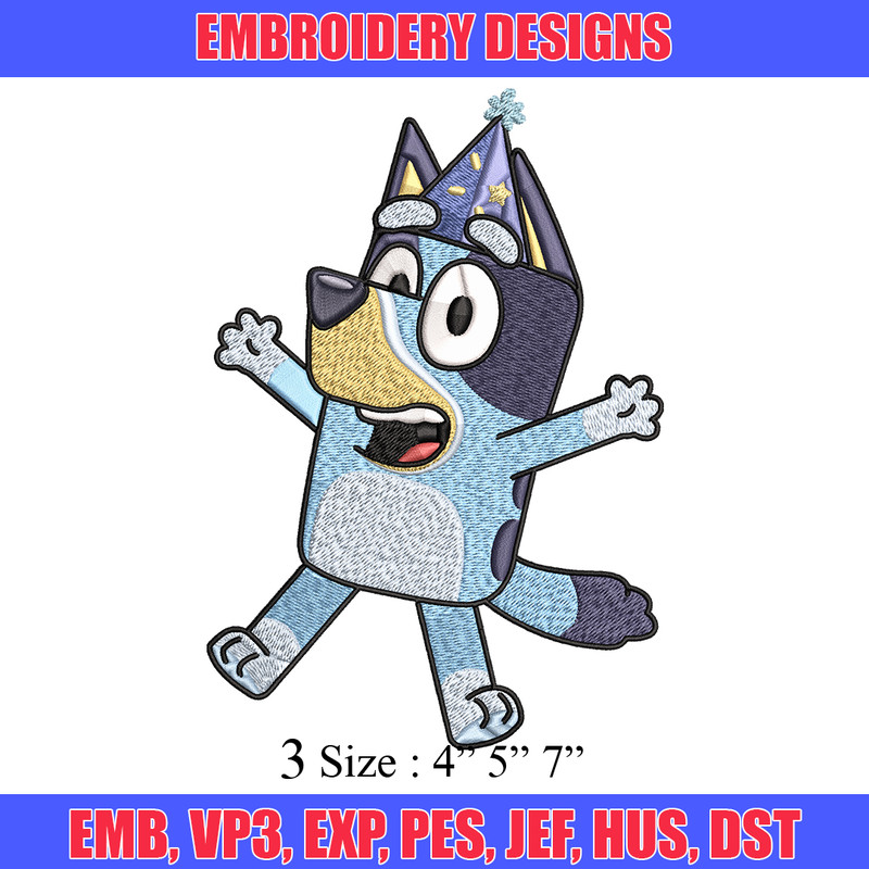 Bluey Happy birthday Embroidery, Bluey Cartoon Embroidery, Disney Embroidery, Embroidery File, digital download..jpg
