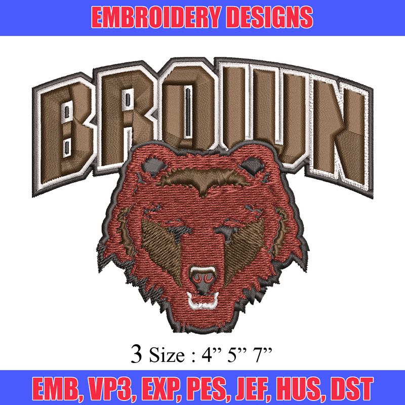 Brown Bears embroidery design, Brown Bears embroidery, logo Sport, Sport embroidery, NCAA embroidery..jpg