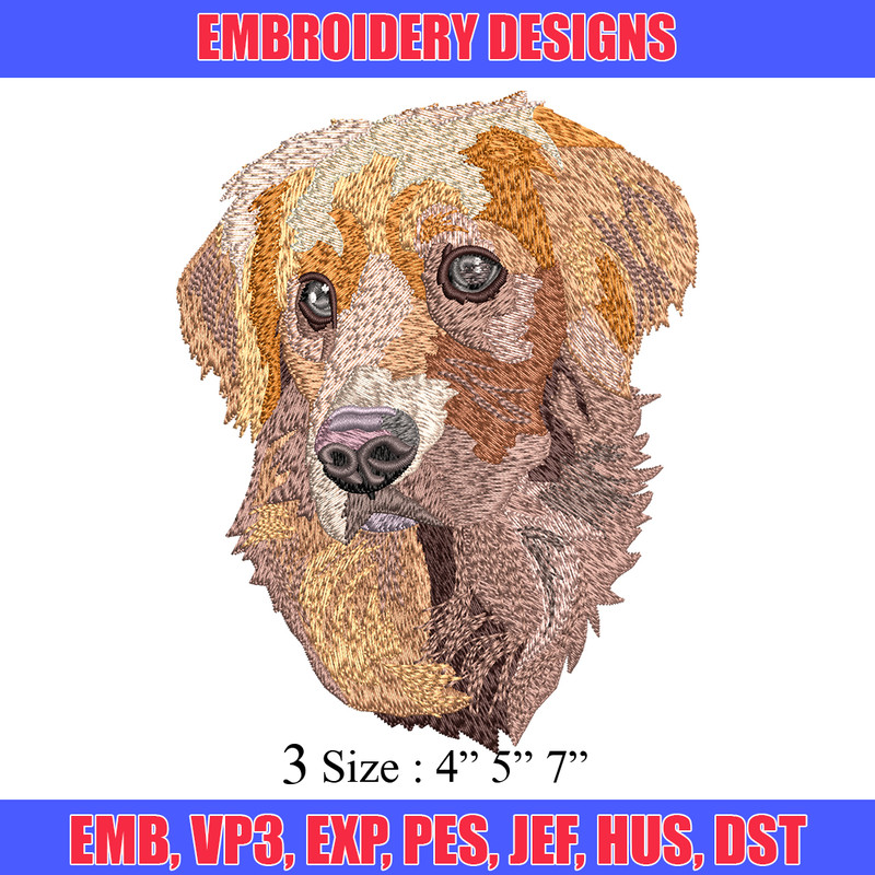 Brown dog embroidery design, brown dog embroidery, animal design, embroidery file, logo shirt, Digital download..jpg