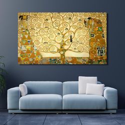 gustav klimt the tree of life canvas wall art tree life art, gustav klimt gift canvas poster, tree life canvas art gift