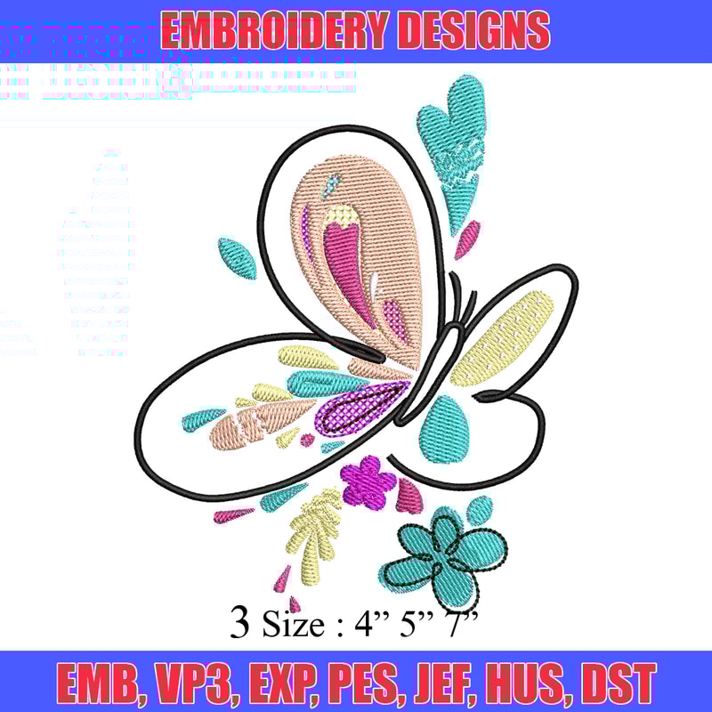 Butterfly Color Art embroidery design, Butterfly embroidery, logo design, embroidery file, logo shirt, Digital download..jpg