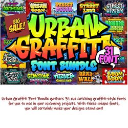 urban graffiti font bundle, font cute, font for christmas, font fee