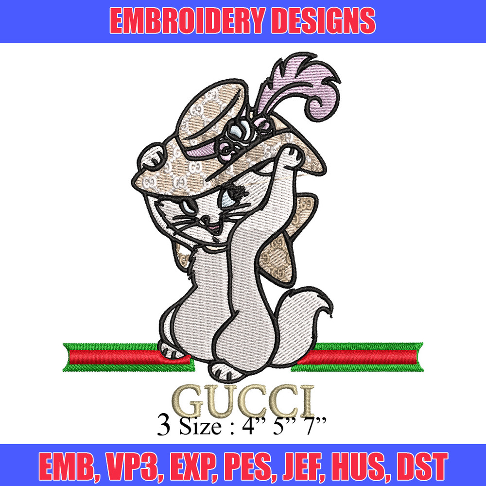 Cat cartoon gucci Embroidery Design, Gucci Embroidery, Embroidery File, Logo shirt, Sport Embroidery, Digital download..jpg