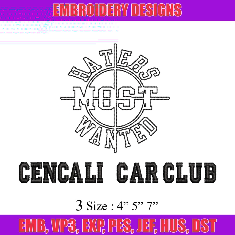 Cencali car club embroidery design, Cencali car club embroidery, logo design, embroidery file, Digital download..jpg