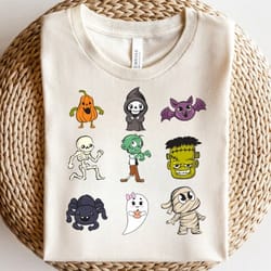 halloween shirt adults and kids, halloween decorations, halloween gifts, halloween vintage, frankenstein, mummy, ghost,