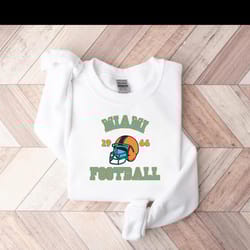 miami dolphins football sweatshirt, retro style nfl sweatshirt, gameday apparel for miami dolphins, fathers and mothers