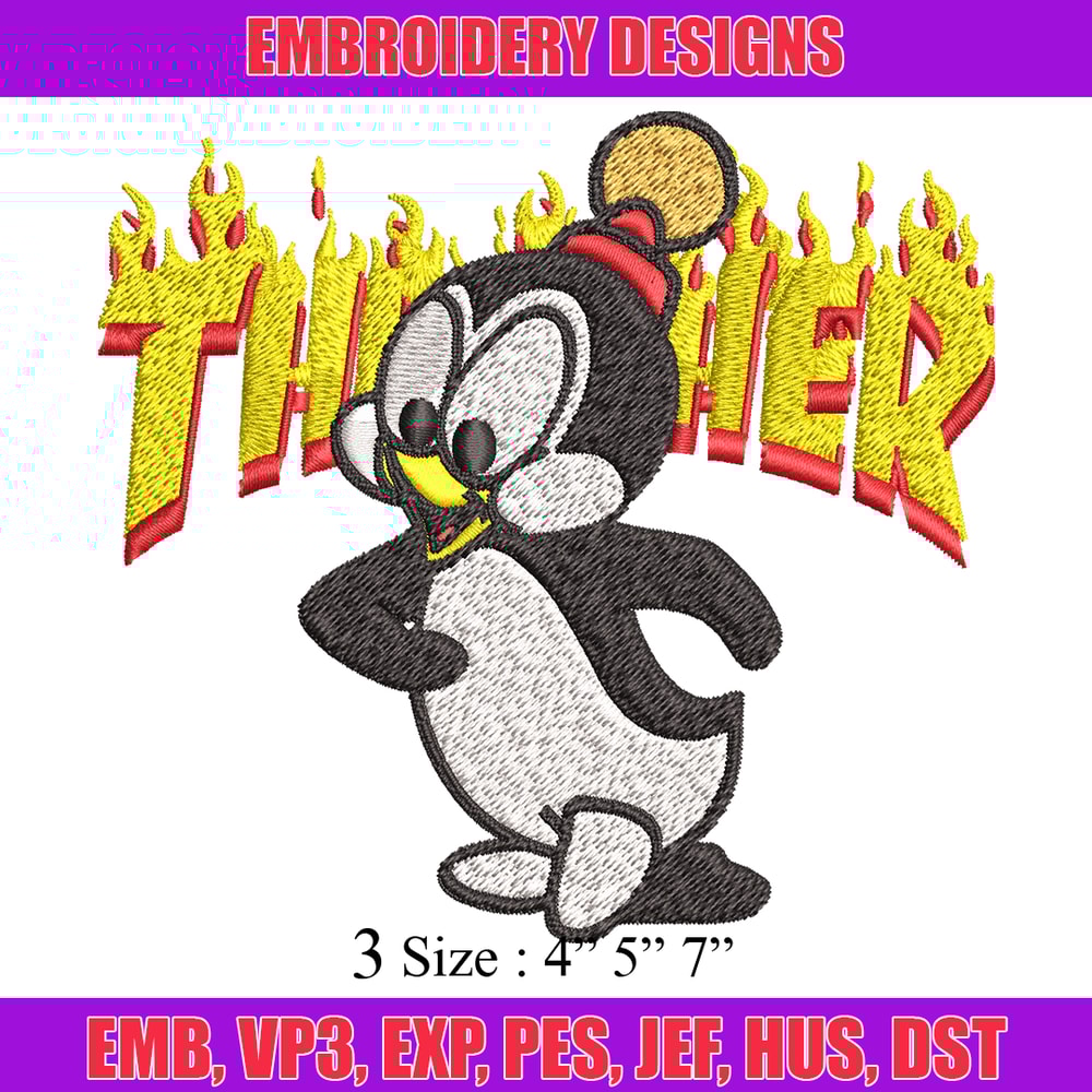 Chilly Willy Thrasher Embroidery design, Chilly Willy Embroidery, cartoon design, Embroidery File, Digital download..jpg