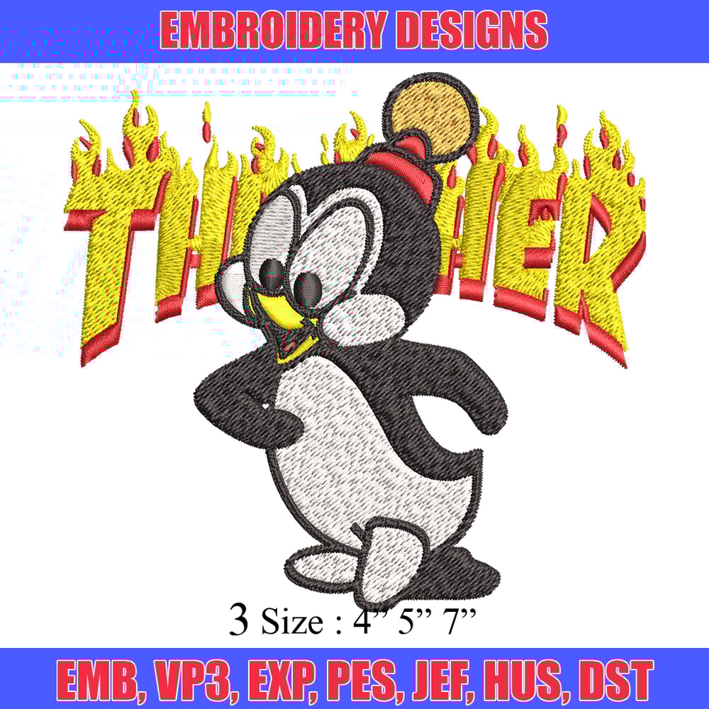 Chilly Willy Thrasher Embroidery design, Chilly Willy Embroidery, cartoon design, Embroidery File, Digital download..jpg