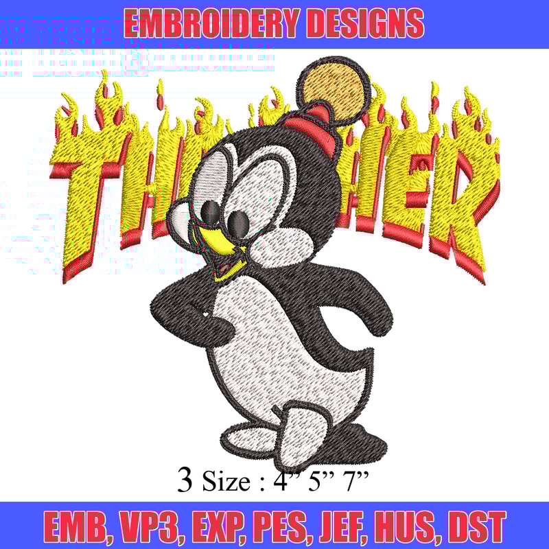 Chilly Willy Thrasher Embroidery design, Chilly Willy Embroidery, cartoon design, Embroidery File, Digital download..jpg