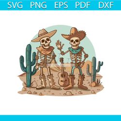 vintage howdy cowboy skeleton cactus svg cutting file