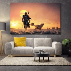mandalorian canvas wall art design poster print decor for home decor office decoration i poster print or canvas ready to