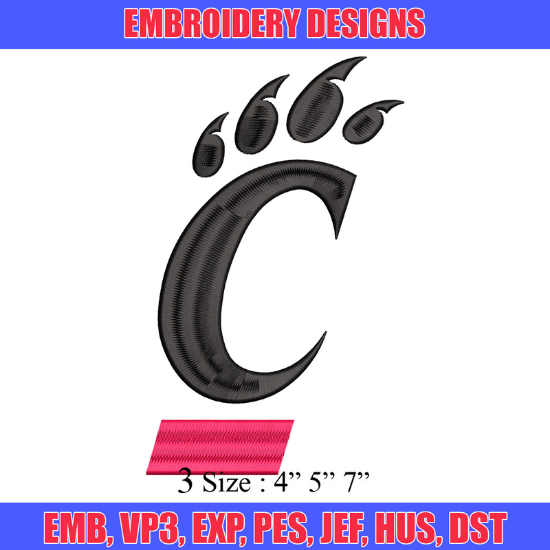 Cincinnati Bearcats embroidery design, Cincinnati Bearcats embroidery, logo Sport, Sport embroidery, NCAA embroidery..jpg