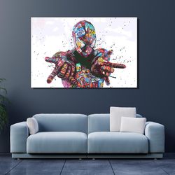 spiderman canvas wall art, daredevil canvas wall art, dr strange poster, marvel poster decor, gift for kids, ready to ha