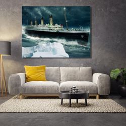 titanic canvas wall art, titanic canvas decor, titanic ship custom print, titanic poster, titanic wall decor titanic mem