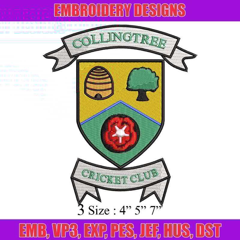 Collingtree Cricket embroidery design, Collingtree Cricket embroidery, logo design, embroidery file, Digital download.jpg