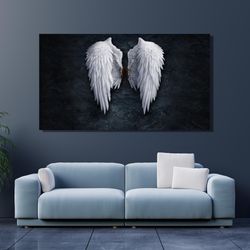 angel wings poster, angel lucifer wings home decor, netflix lucifer wall decor, banksy angel wings canvas wall art, luci
