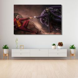 joker canvas poster print wall art design, joker print decor for home, office decoration, ready to hang joker canvas art