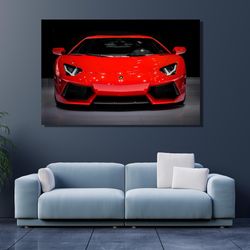 lamborghini canvas wall art, red lamborghini print, extra large supercar poster, lamborghini painting, gift for him, lam