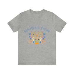 hanukkah menorah t-shirt, chanukah shirt, happy hanukkah shirt, jewish shirt, cat lovers tee, holiday hanukkah shirt, je