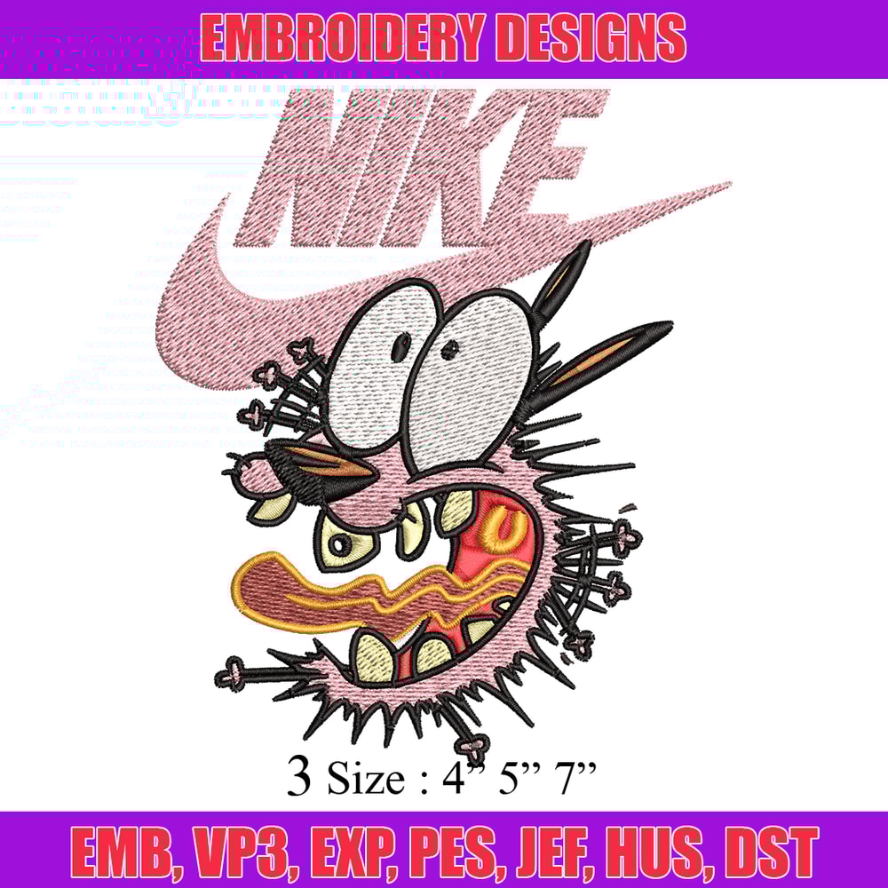 Courage dog Embroidery design, Courage dog Embroidery, Nike design, Embroidery file, cartoon logo. Instant download..jpg
