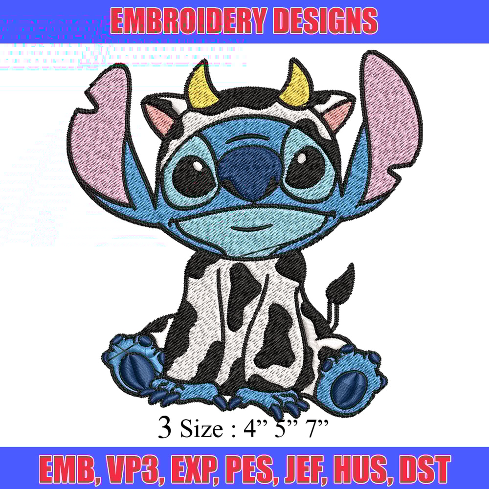 Cow Stitch Embroidery design, Cow Stitch Embroidery, cartoon design, Embroidery File, cartoon shirt, Digital download..jpg