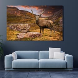 wild deer wall decor, deer canvas wall art, animal wall art, deer lover gift, deer print, farmhouse art, home decor can