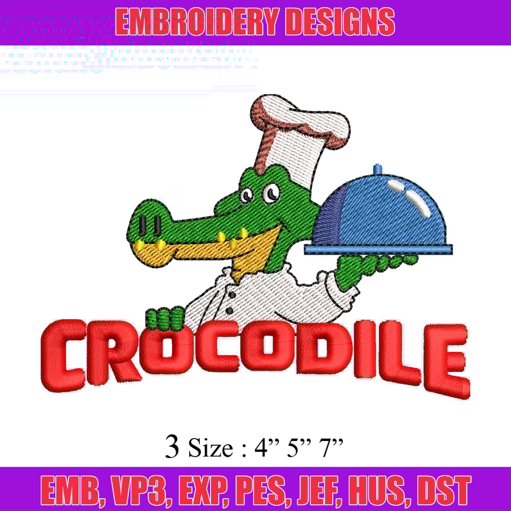 Crocodile chef embroidery design, Crocodile chef embroidery, embroidery file, logo design, logo shirt, Digital download.jpg