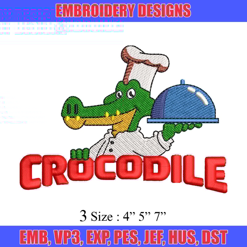Crocodile chef embroidery design, Crocodile chef embroidery, embroidery file, logo design, logo shirt, Digital download.jpg