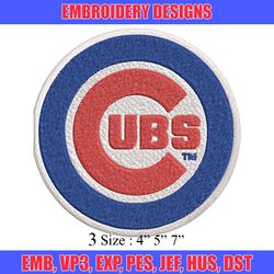 cubs logo embroidery design, sport embroidery, brand embroidery, embroidery file, logo shirt, digital download