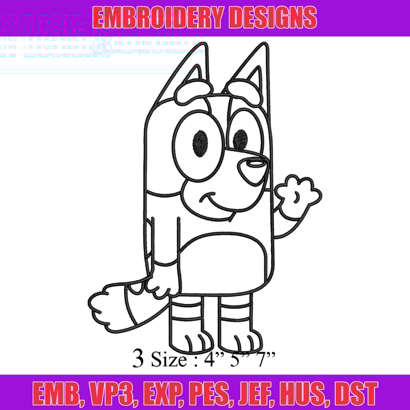 Dad Bluey Coloring Pages Embroidery, Bluey Embroidery, Embroidery File, cartoon design, cartoon shirt, Digital download..jpg