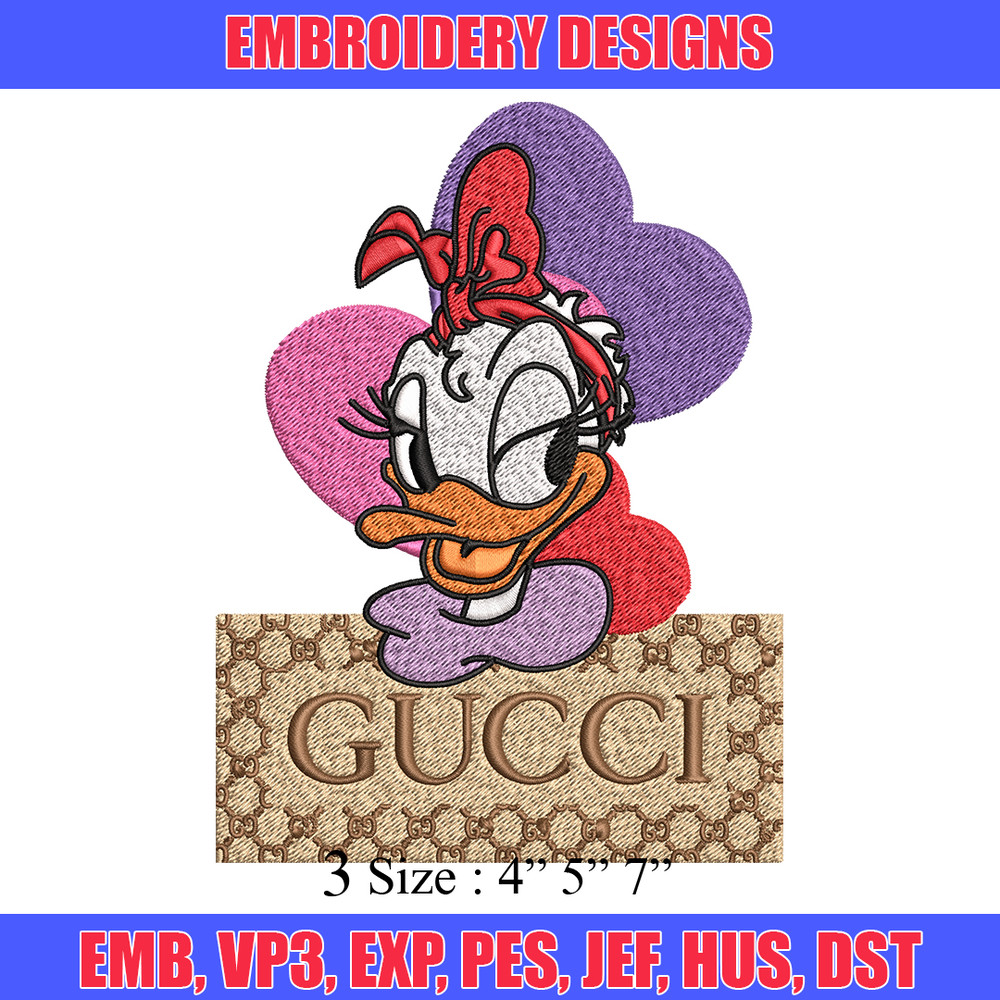 Daisy Donald Duck Gucci Embroidery design, Disney cartoon Embroidery, cartoon design, Embroidery File, Digital download.jpg
