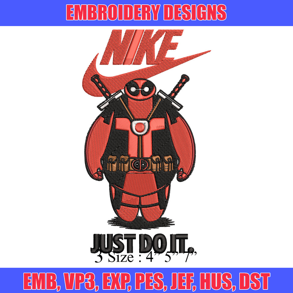 Deadpool funny Nike Embroidery design, Deadpool funny Embroidery, Nike design, Embroidery file, Instant download.jpg