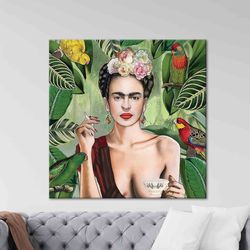 wall art  frida kahlo wall art frida kahlo print smoking feminist wall art mexican frida kahlo poster frida kahlo gifts