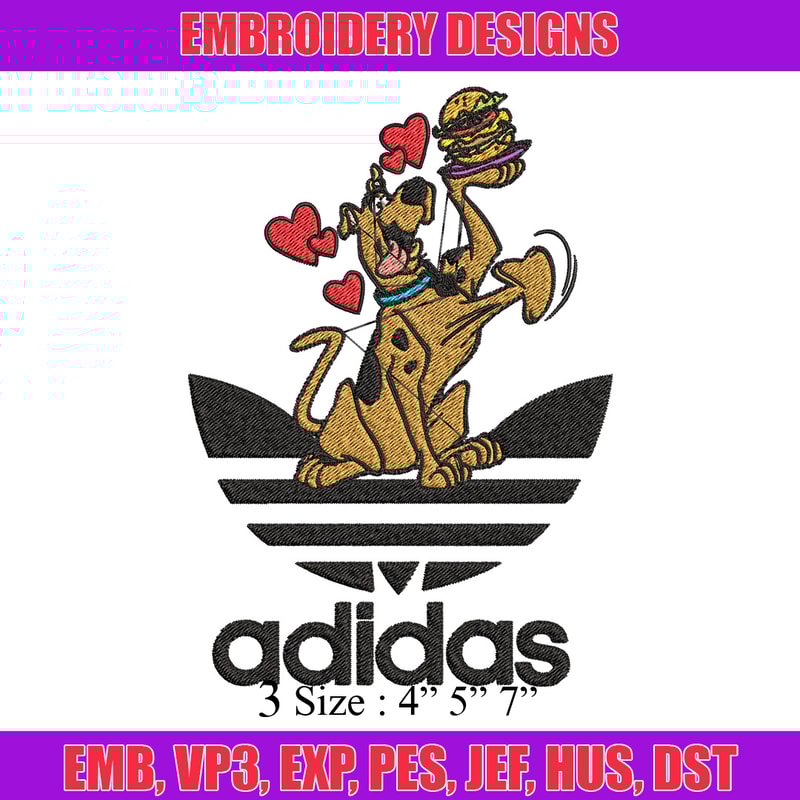 Dog love adidas Embroidery Design, Adidas Embroidery, Embroidery File, Brand Embroidery, Logo shirt, Digital download.jpg