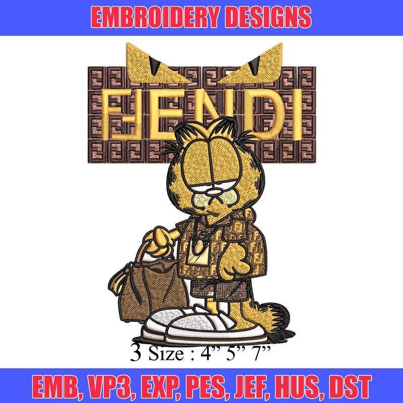 Garfield Fendi Embroidery design, Garfield Fendi cartoon Embroidery, cartoon design, Embroidery File, Digital download..jpg