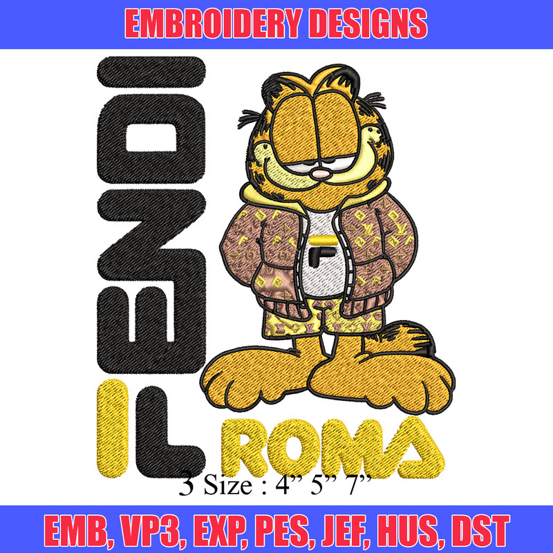 Garfield Fendi Embroidery design, Garfield Fendi cartoon Embroidery, cartoon design, Embroidery File, Instant download..jpg