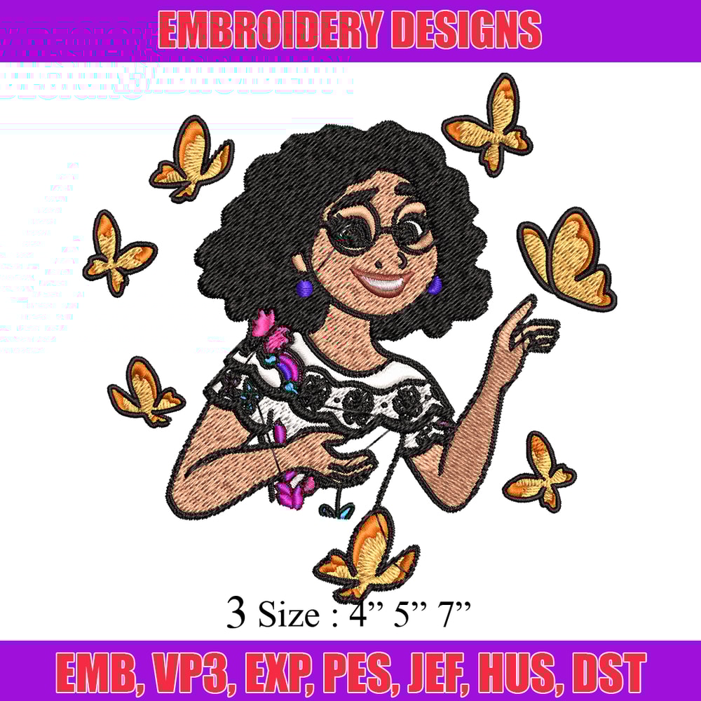 Girl with butterfly cartoon Embroidery design, Cartoon Embroidery, cartoon design, Embroidery File, Instant download..jpg