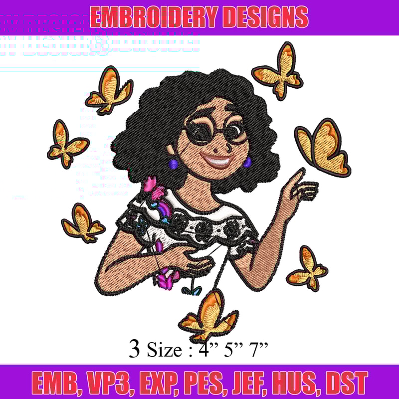 Girl with butterfly cartoon Embroidery design, Cartoon Embroidery, cartoon design, Embroidery File, Instant download..jpg