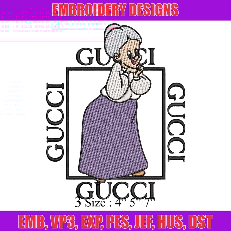 Granny Gucci Embroidery design, Granny Gucci Embroidery, cartoon design, Embroidery File, Gucci logo, Digital download..jpg