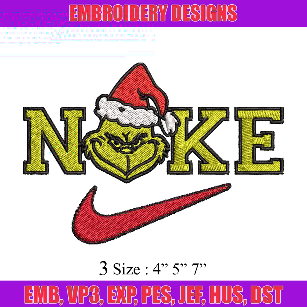 Grinch chrismas nike Embroidery Design, Nike Embroidery, Brand Embroidery, Embroidery File, Logo shirt, Digital download.jpg