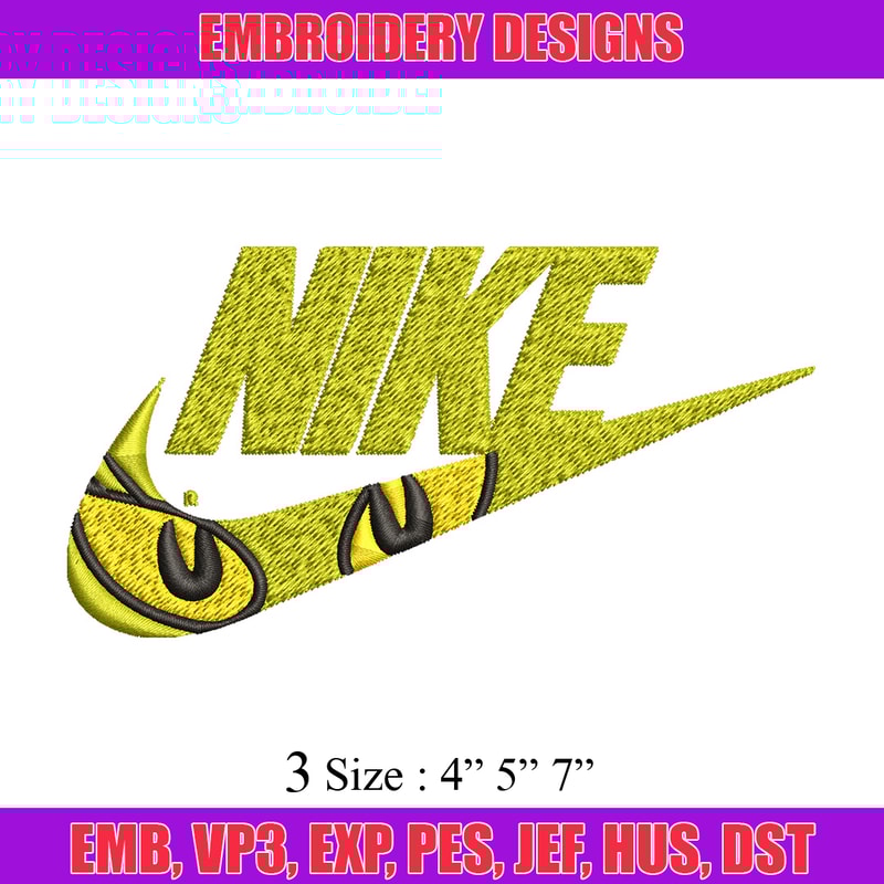 Grinch eyes nike Embroidery Design, Nike Embroidery, Brand Embroidery, Embroidery File, Logo shirt, Digital download.jpg