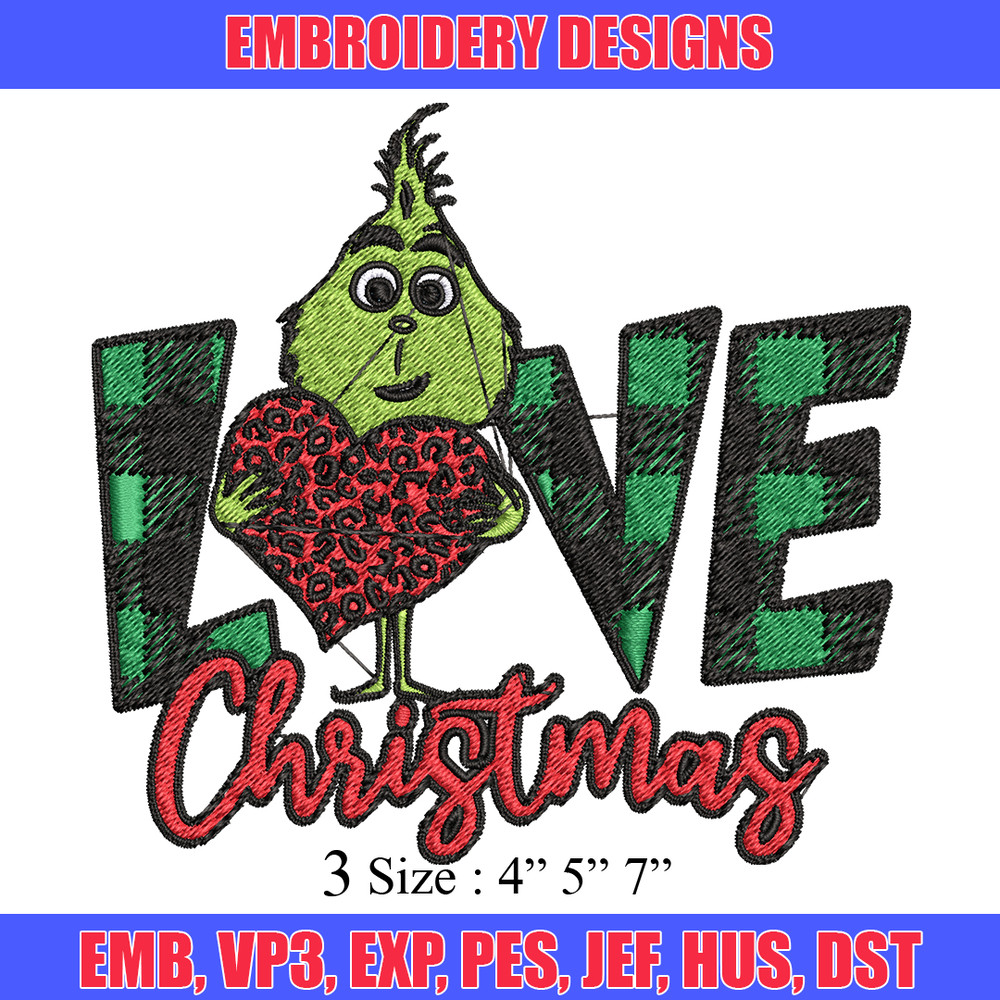 Grinch Love Christmas Embroidery design, Grinch christmas Embroidery, Grinch design, Embroidery file, Instant download..jpg