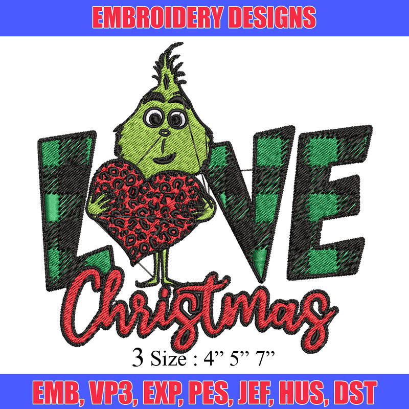 Grinch Love Christmas Embroidery design, Grinch christmas Embroidery, Grinch design, Embroidery file, Instant download..jpg
