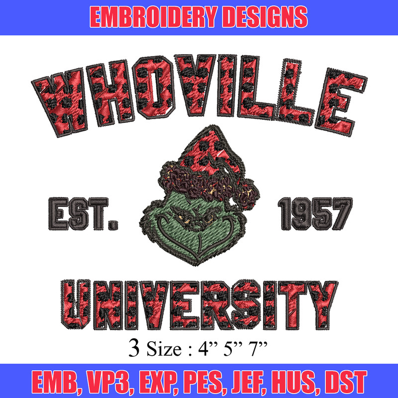 Grinch Whoville University Christmas Embroidery design, Grinch Christmas Embroidery, Grinch design, Digital download..jpg