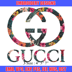 Gucci flower Embroidery Design, Gucci Embroidery, Brand Embroidery, Logo shirt, Embroidery File, Digital download